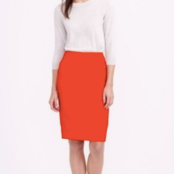 J. Crew No. 2 Wool Pencil Skirt Style 88707 Pink Coral Size 8 medium double-serg